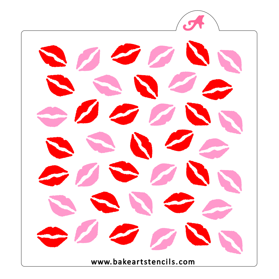 Kisses Pattern Cookie Stencil