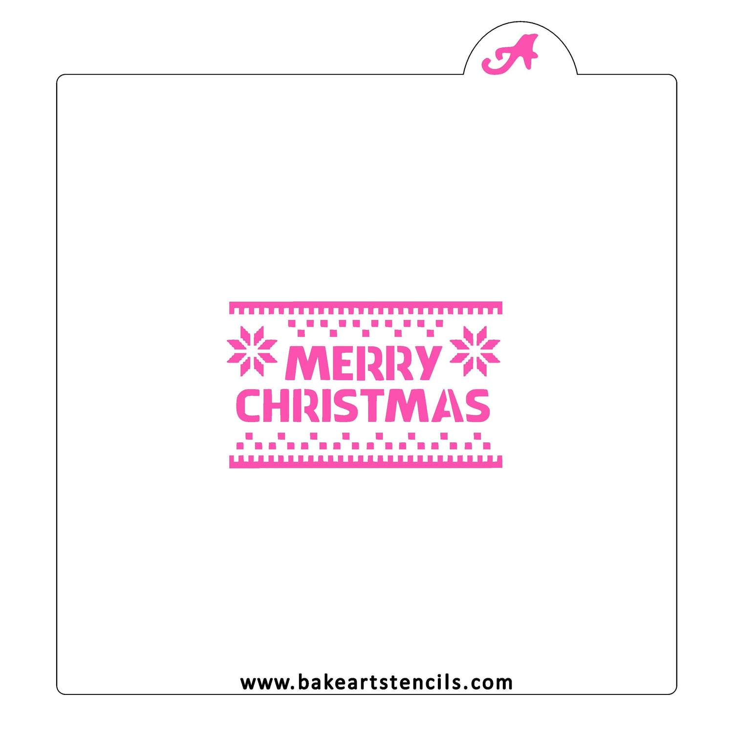 Knitted Merry Christmas Stencil