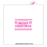Knitted Merry Christmas Stencil