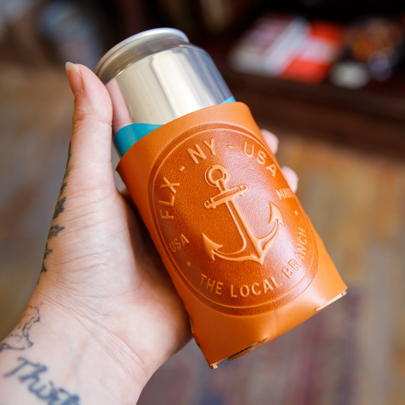 Leather Can Koozie -USA Made