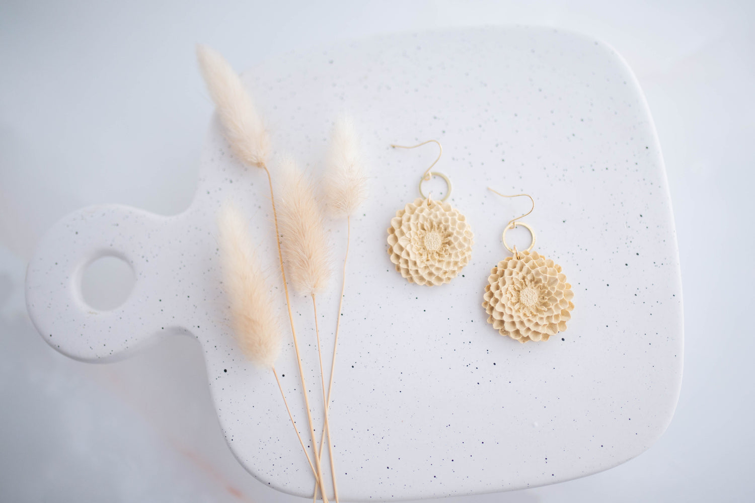 Clay Earrings | Large Dahlia Dangles