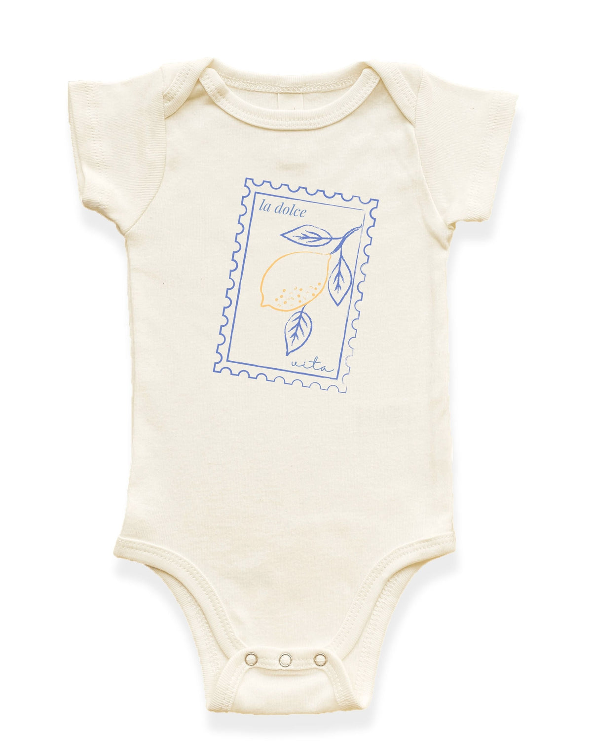 La Dolce Vita Stamp Organic Cotton Baby Bodysuit by Tenth & Pine