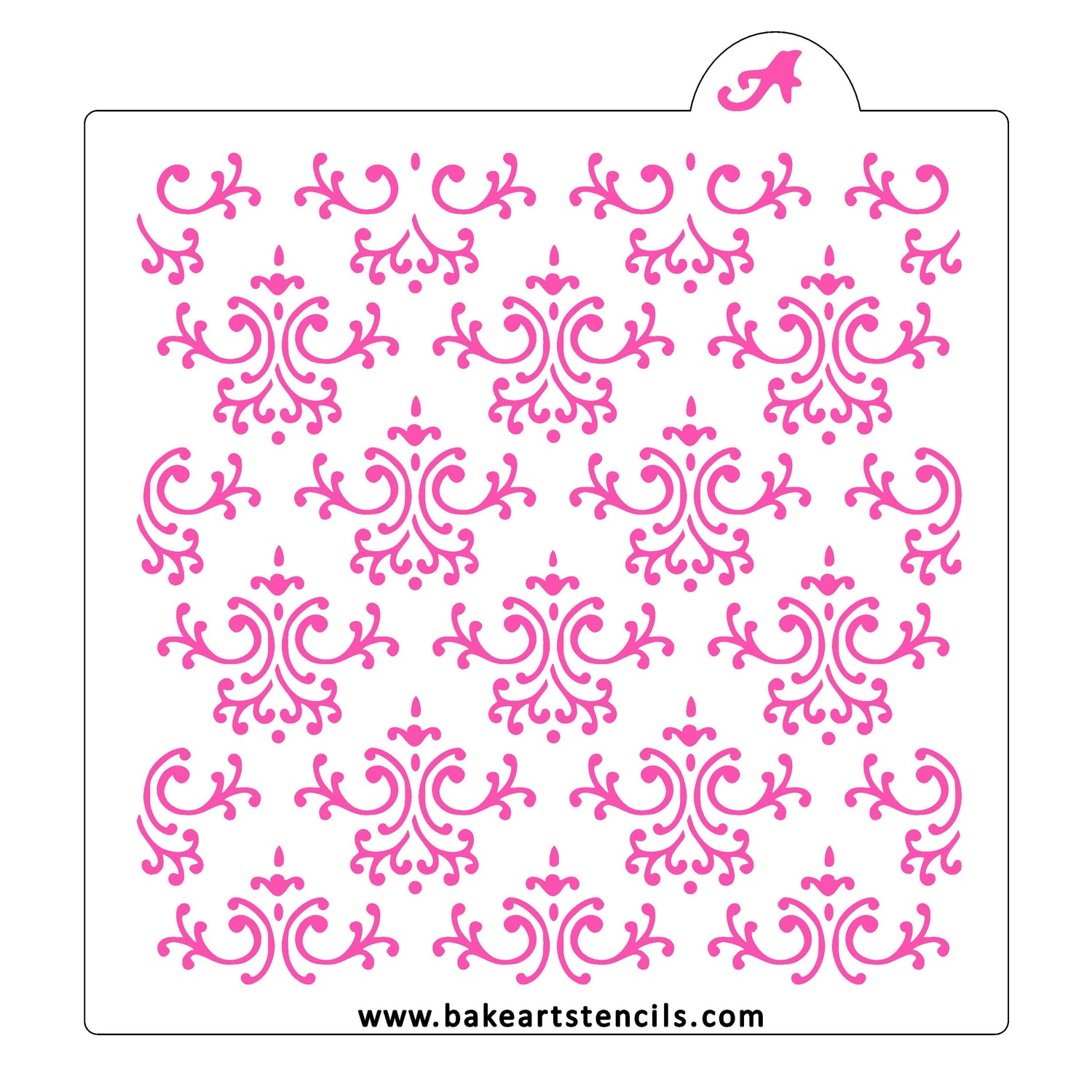 Lacey Damask Pattern Cookie Stencil
