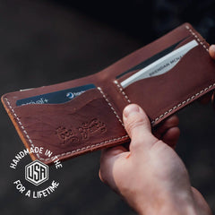 Leather Bifold Wallet - USA Made by The Local Branch