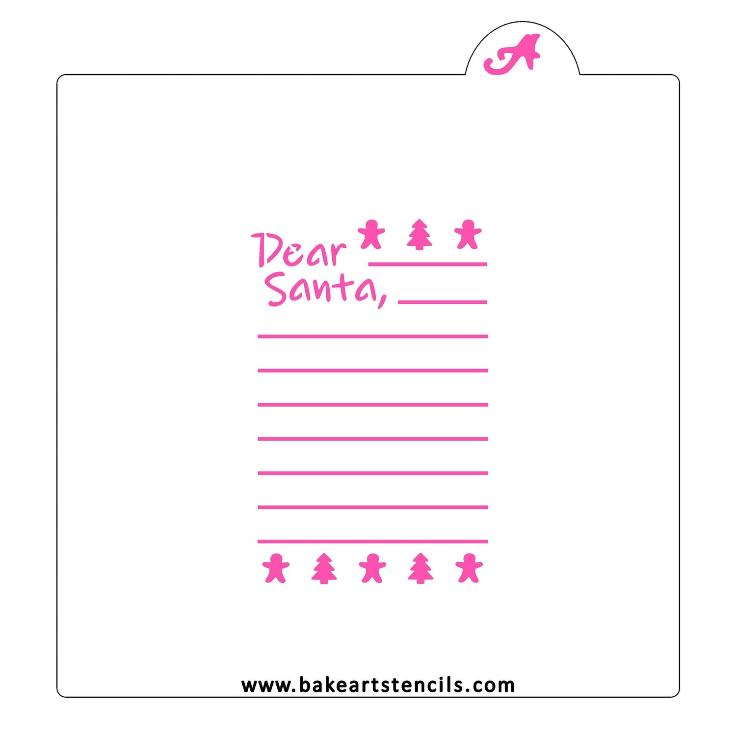 Letter to Santa Cookie Stencil