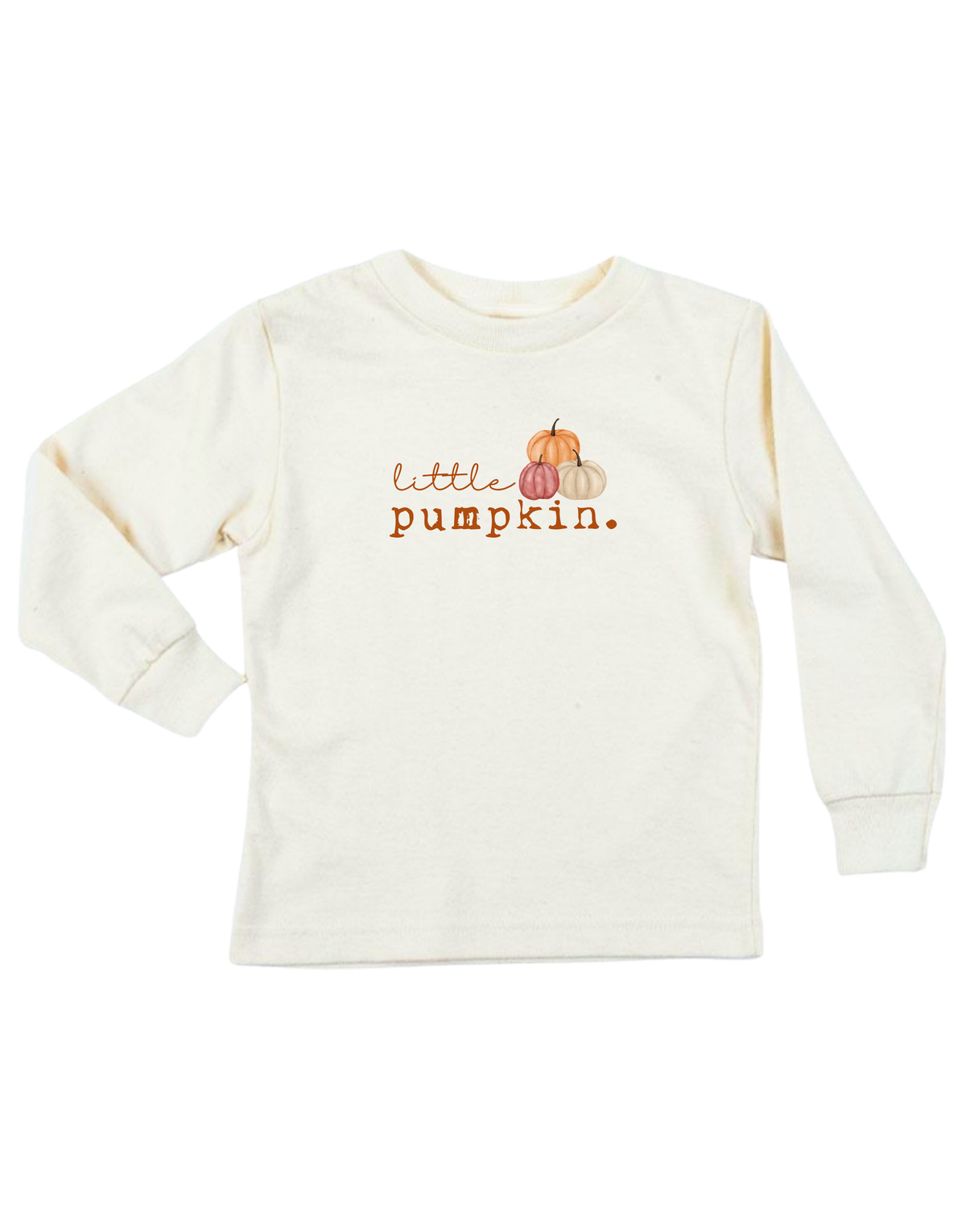 Little Pumpkin Stack Organic Kids T-Shirt Long Sleeve by Tenth & Pine