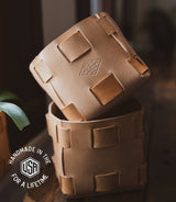 Leather Tabletop Planter  - USA Made