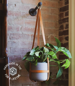 Leather Plant Hanger - USA Made by The Local Branch