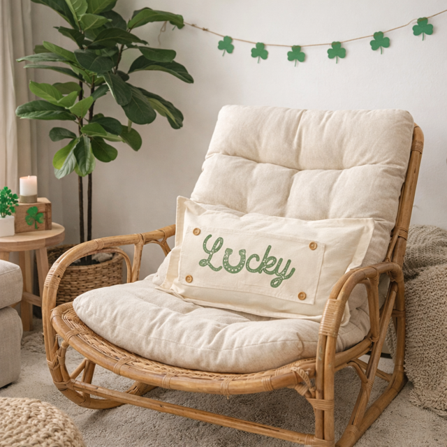 PILLOW ONLY (with fluffy insert): Natural Boho Cream: RECTANGLE BOHO PILLOW (with fluffy insert)