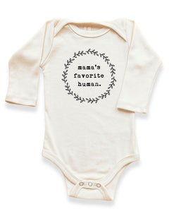 Mama's Favorite Human Organic Bodysuit Long Sleeve by Tenth & Pine