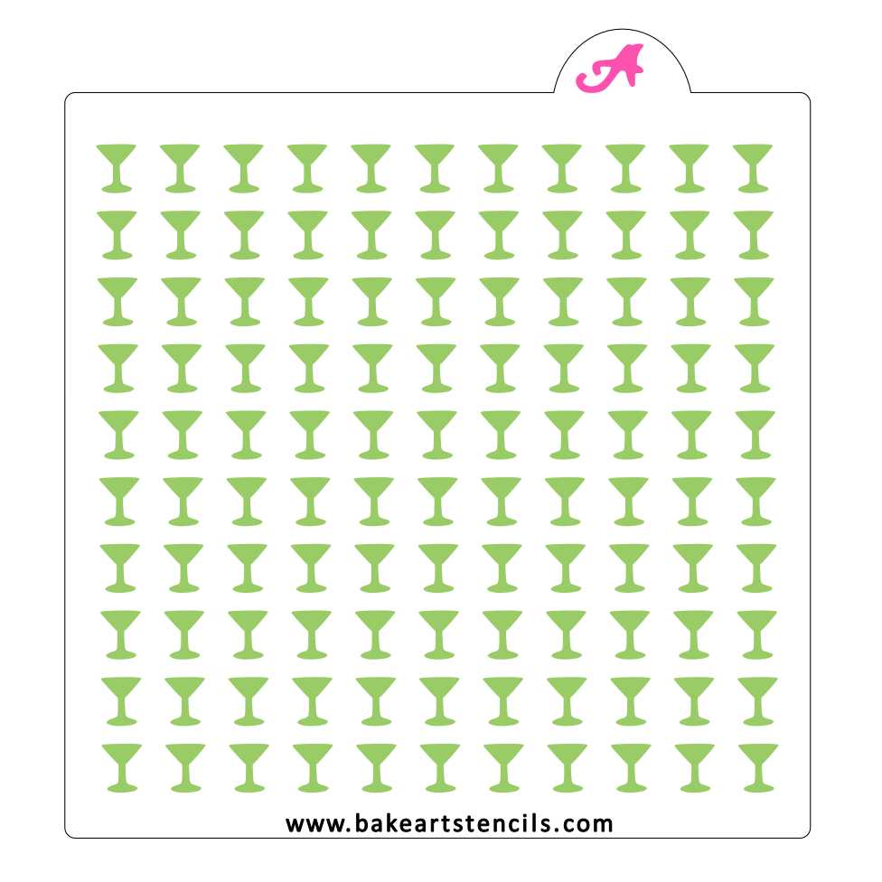 Martini Glass Sprinkles Stencil