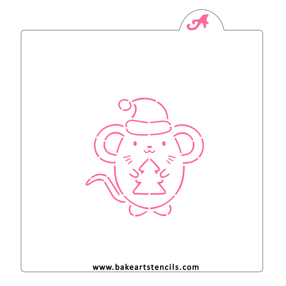 Merry Mouse PYO Cookie Stencil