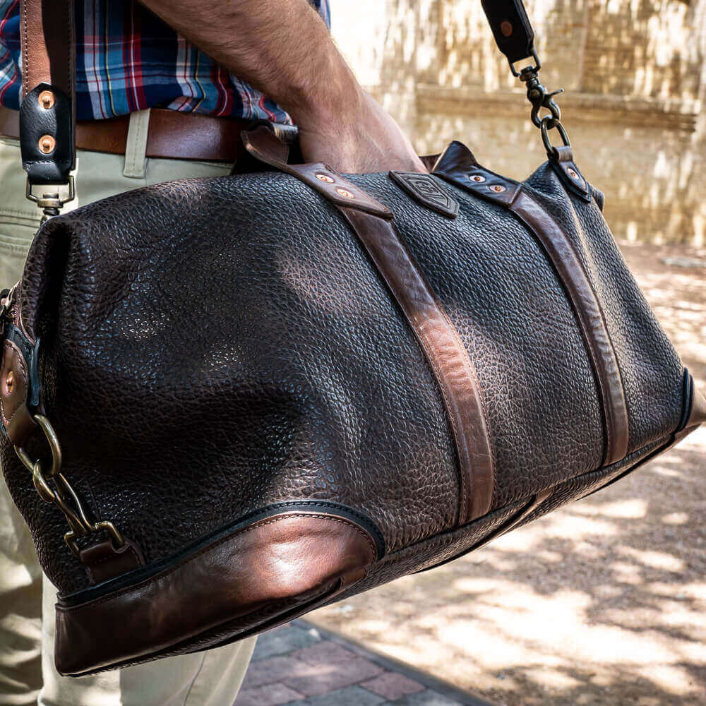 Theodore Leather Weekender Duffle Bag