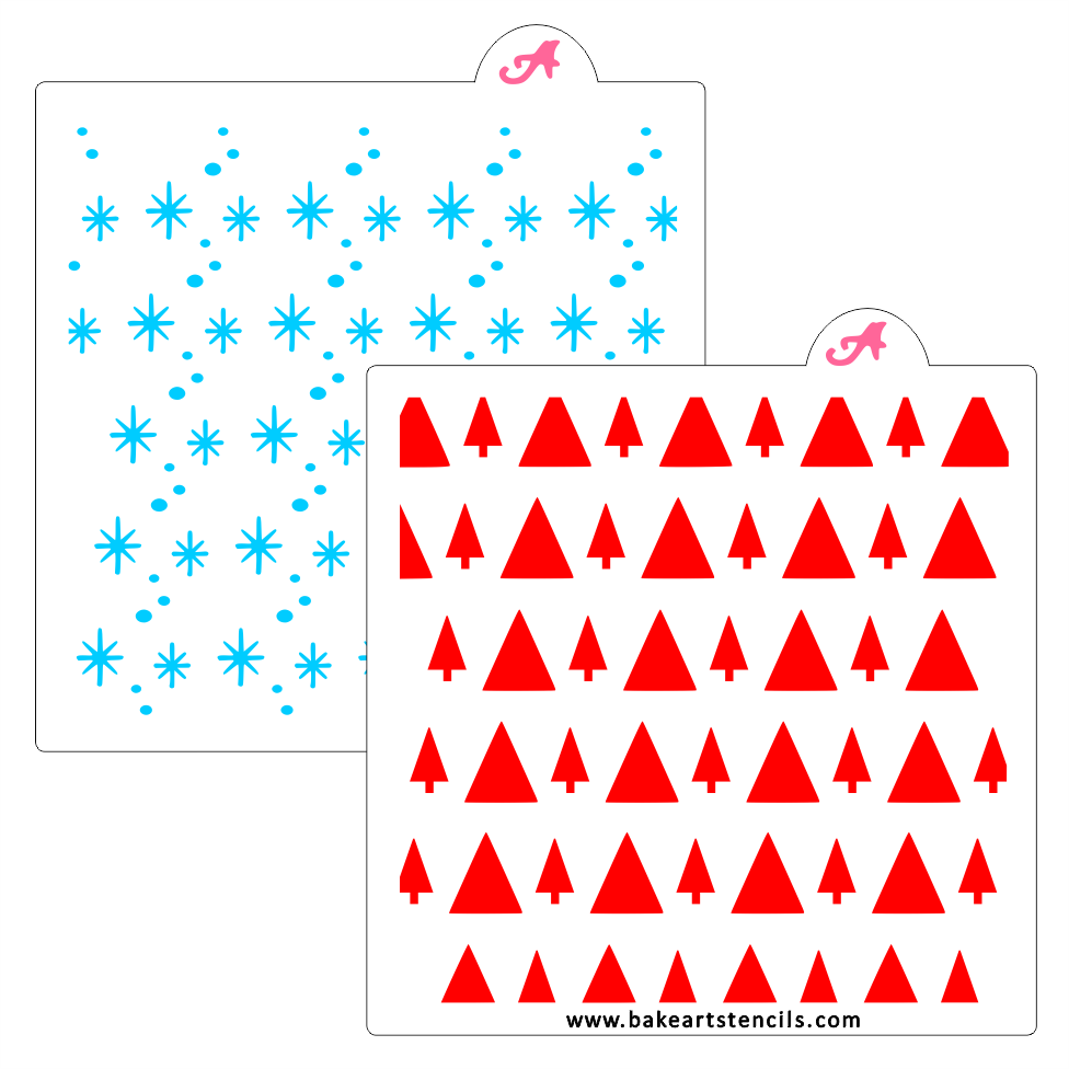 Modern Winter Pattern Stencil Set