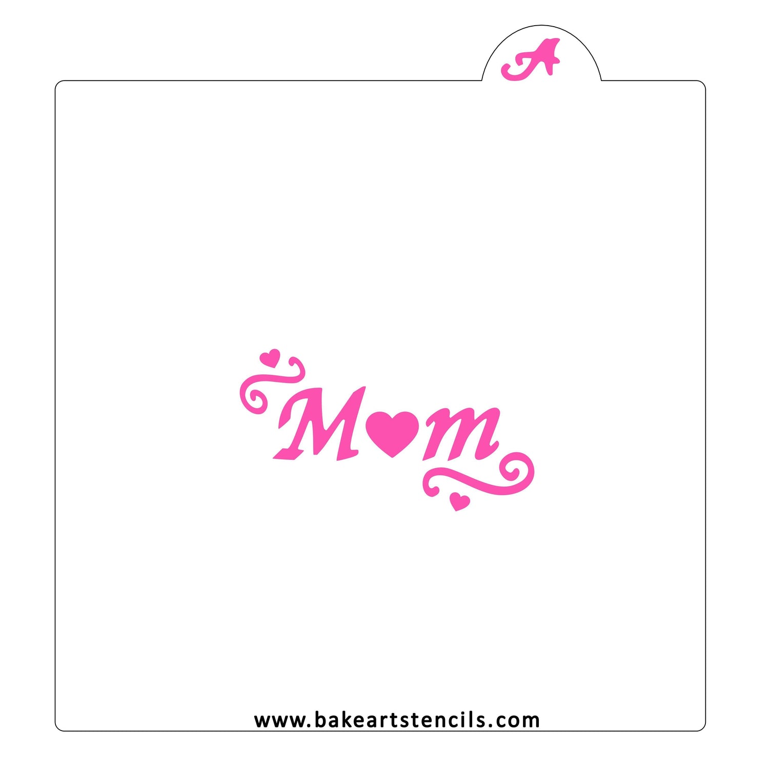 Mom Hearts Cookie Stencil