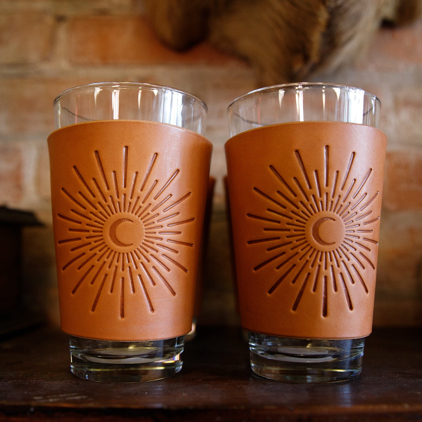 Leather Pint Glass  - USA Made