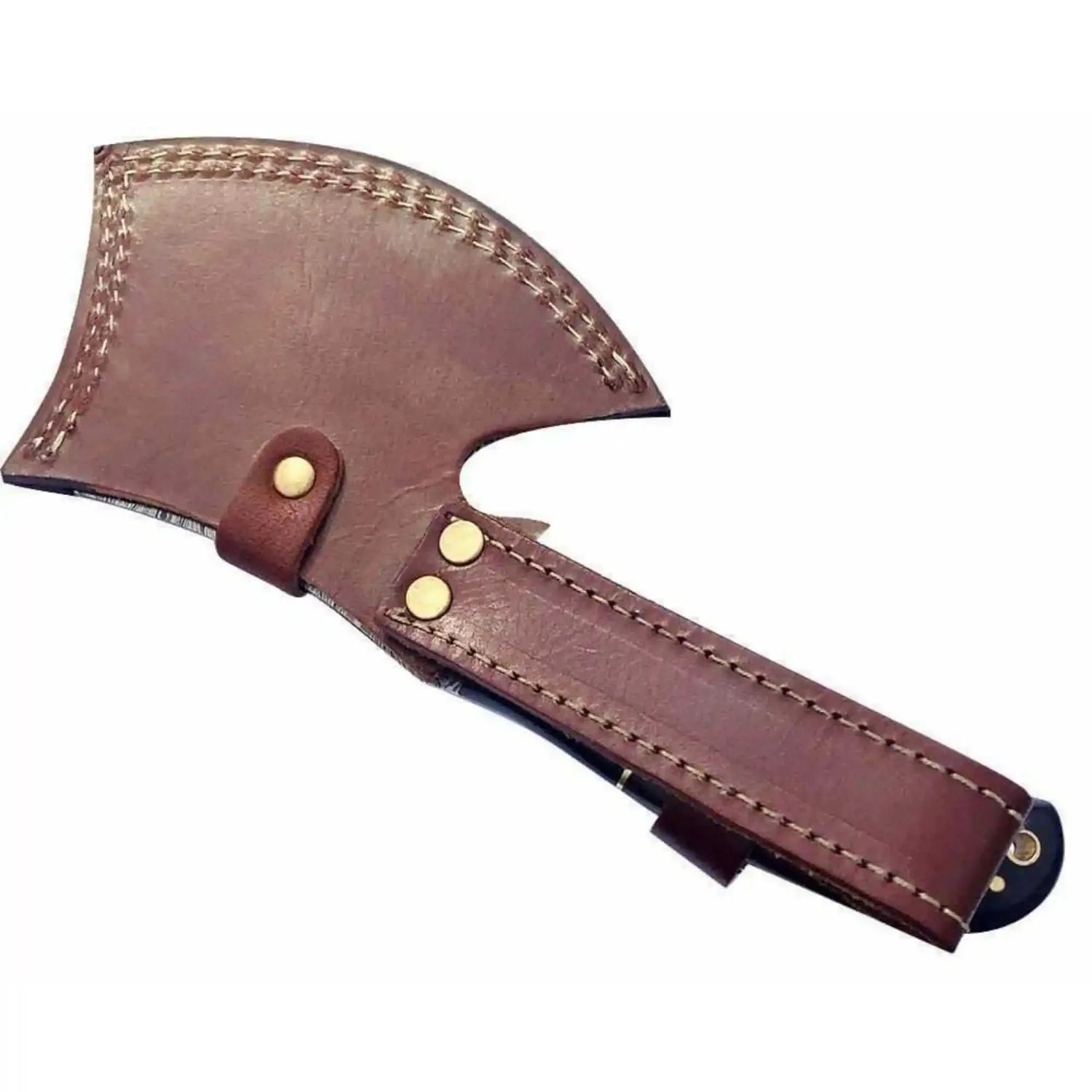 Kaelwyn Damascus Cleaver Hatchet with Layered Wood Scales