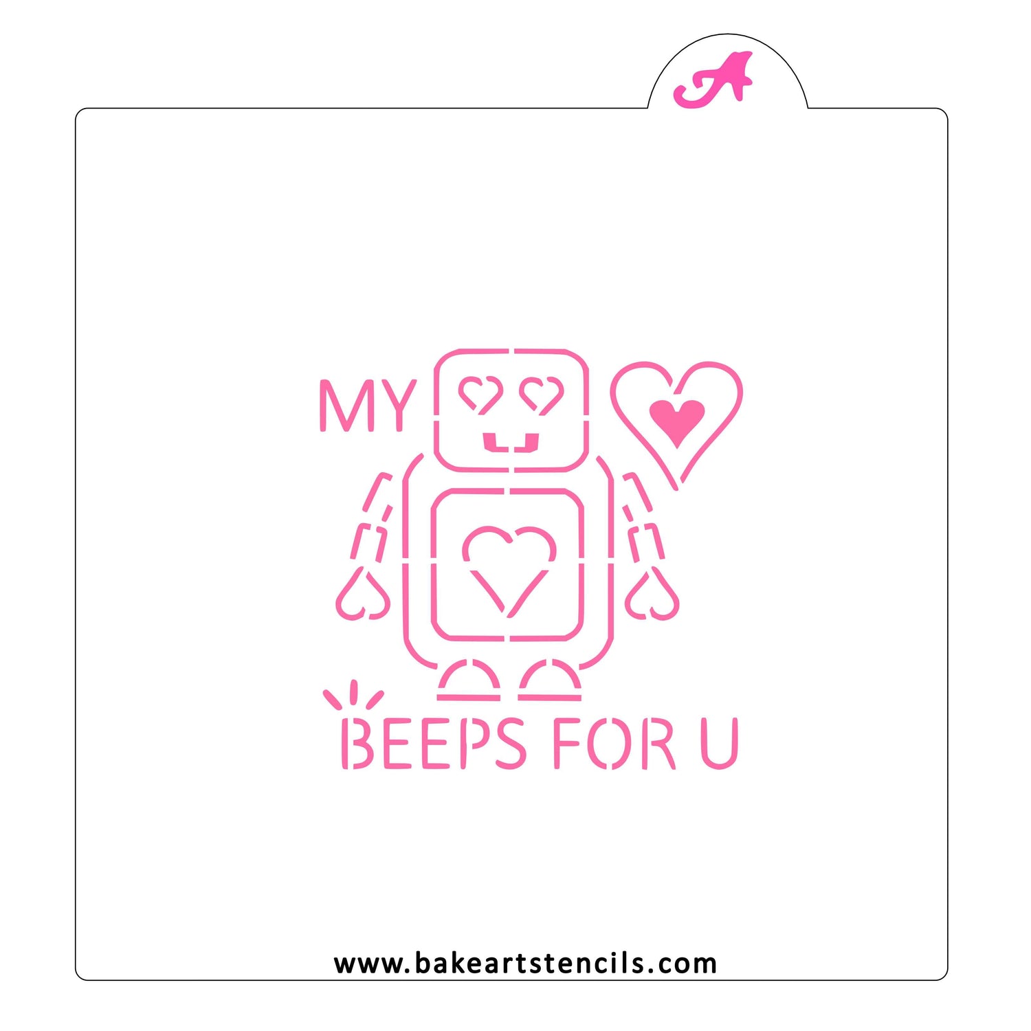 My Heart Beeps For You Stencil