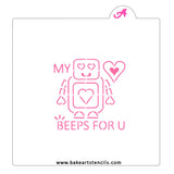 My Heart Beeps For You Stencil