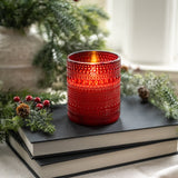 Red Dotted Glass 3D Flame Wax Candle | 2 Sizes by Rust & Cinder, product image 2