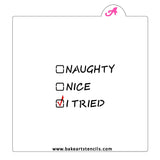 Naughty Nice List Cookie Stencil