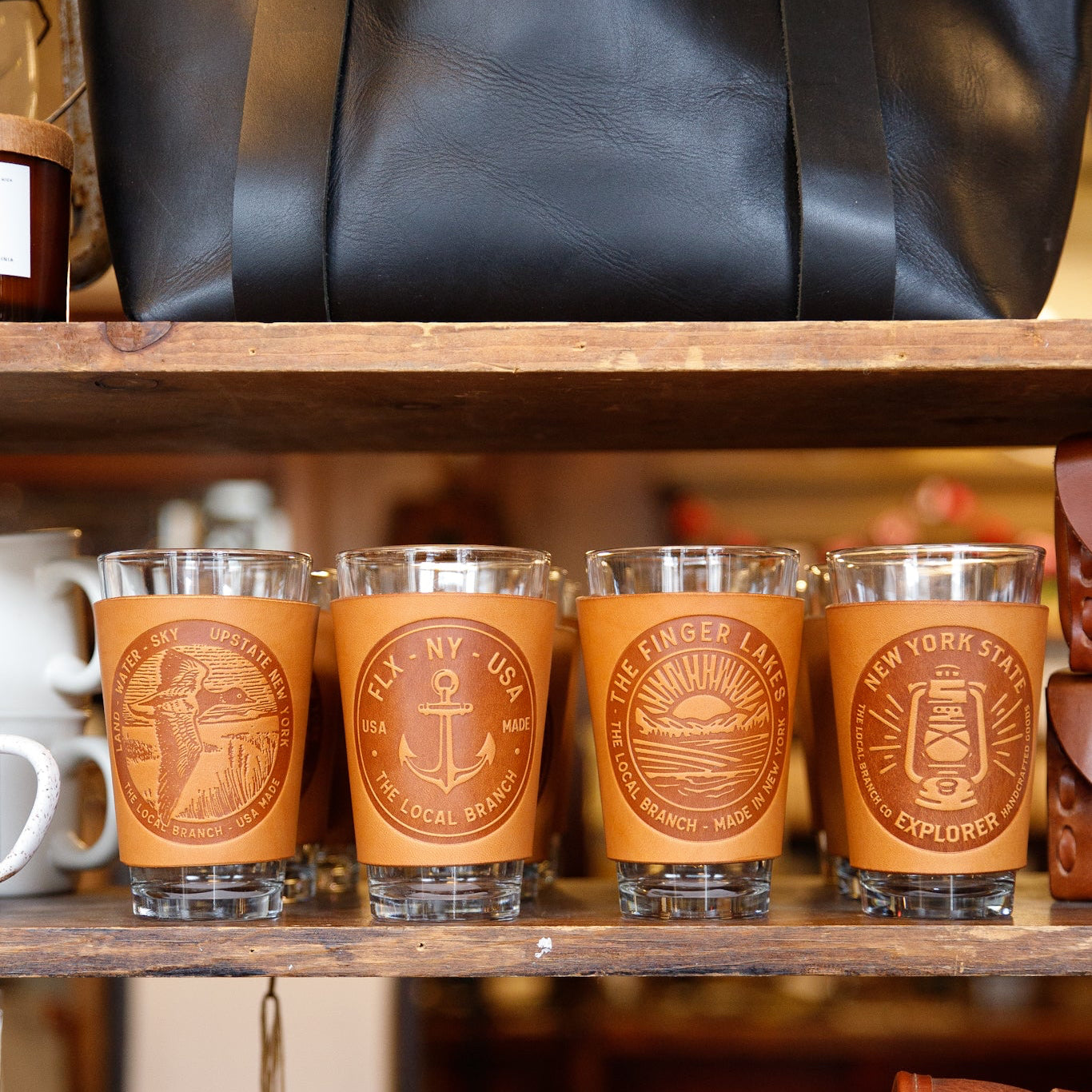 Leather Pint Glass  - USA Made