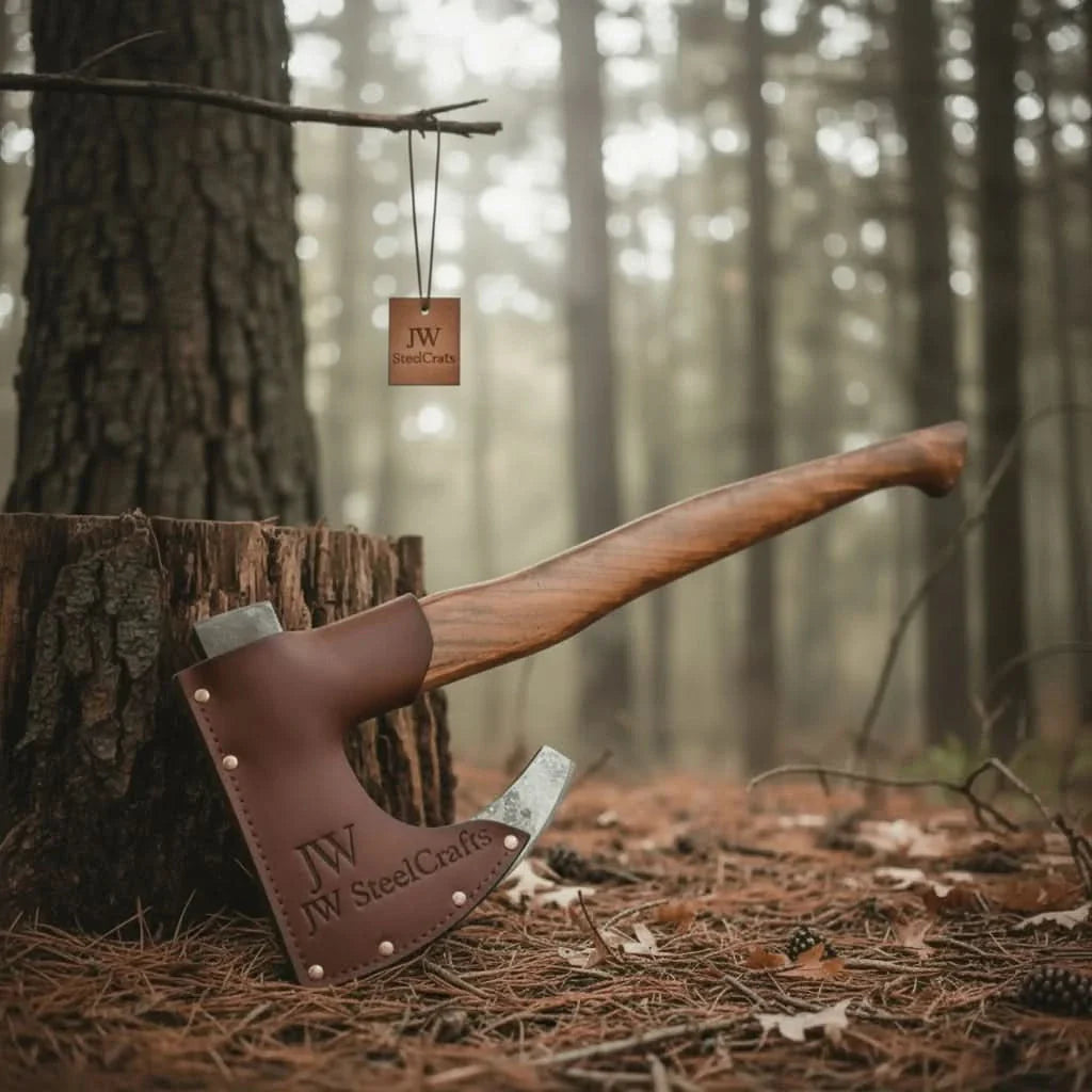 Real Forged Viking Combat Tomahawk bearded axe hatchet With Rose Wood Handle