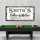 Billiards And Bar Sign