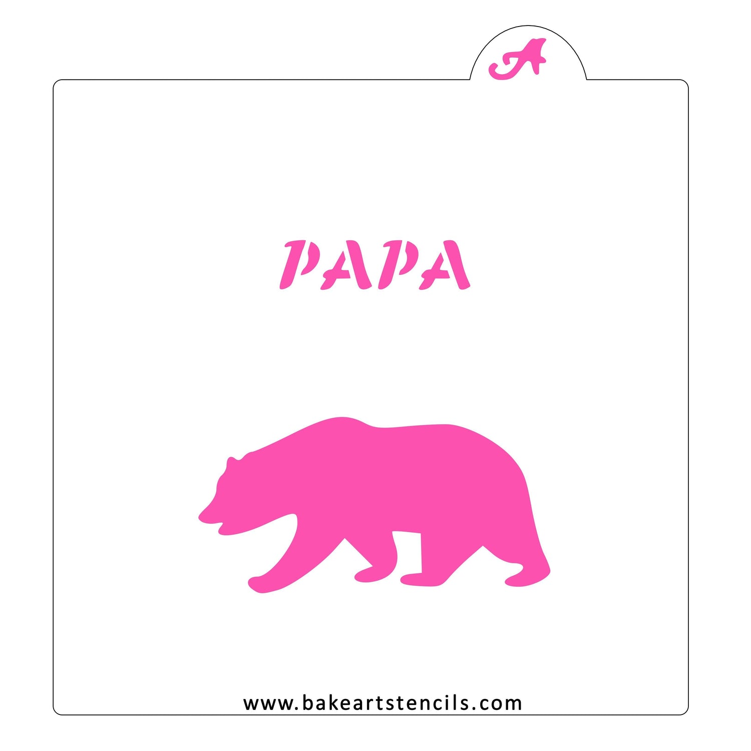 Papa Bear Cookie Stencil
