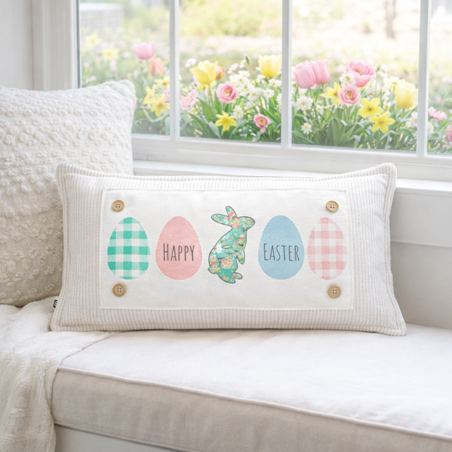 PILLOW ONLY (with fluffy insert): Natural Boho Cream: RECTANGLE BOHO PILLOW (with fluffy insert)