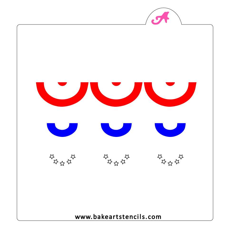 Patriotic Bunting Cookie Stencil