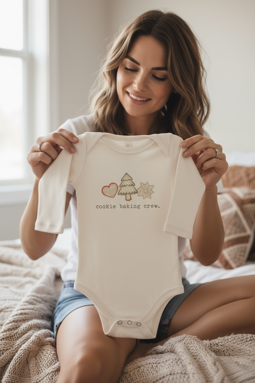 Cookie Baking Crew Organic Baby Bodysuit Long Sleeve by Tenth & Pine, product image 9