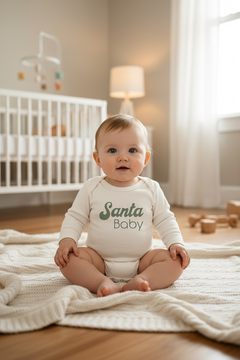 Santa Baby Organic Baby Bodysuit Long Sleeve by Tenth & Pine, product image 17