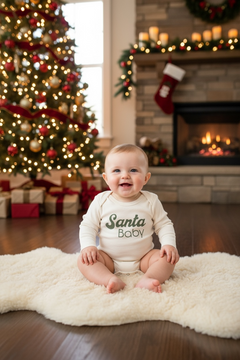 Santa Baby Organic Baby Bodysuit Long Sleeve by Tenth & Pine, product image 3