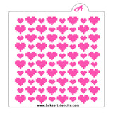Pixel Hearts Cookie Stencil
