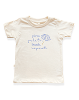 Pizza Gelato Beach Organic Kids T-shirt by Tenth & Pine