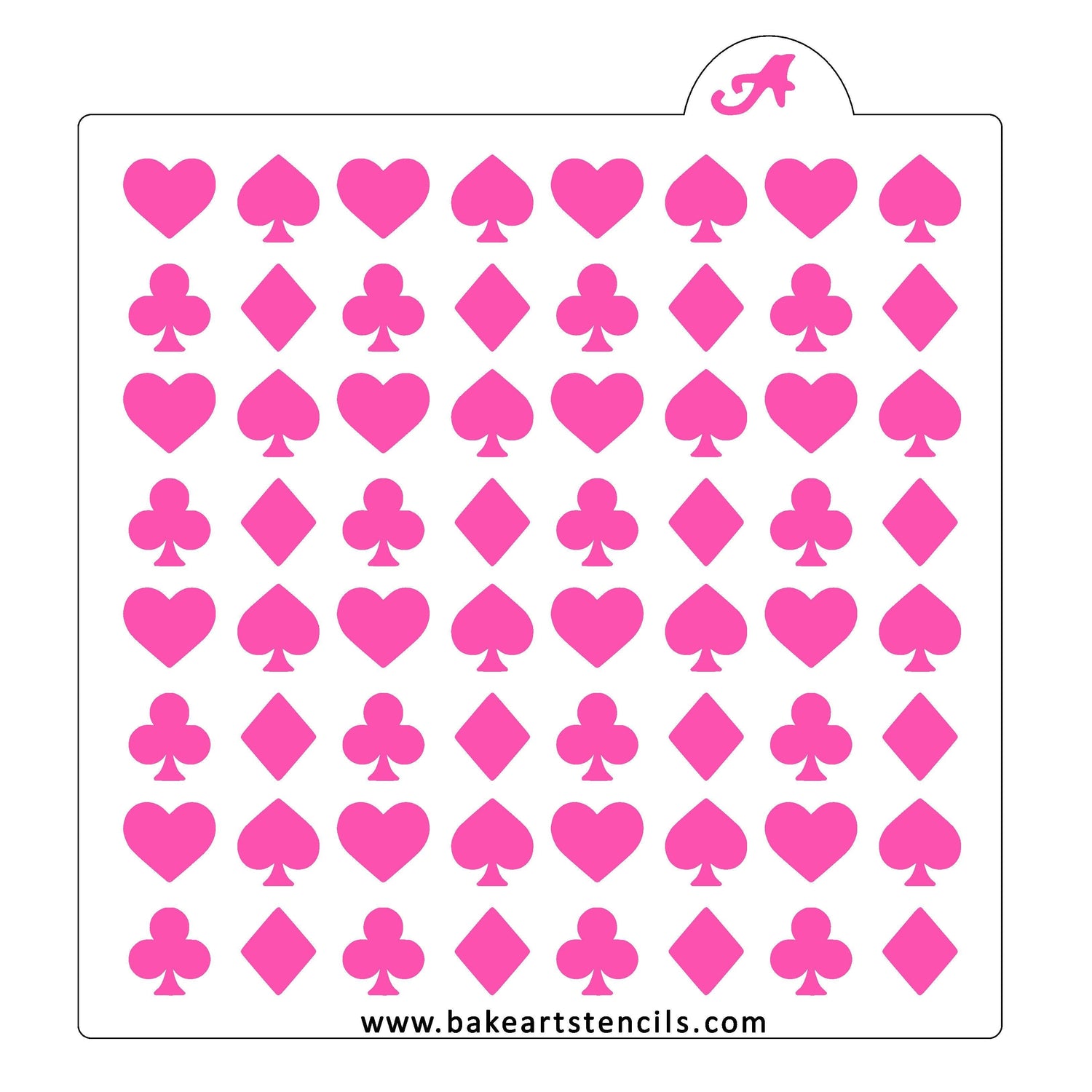 Playing Cards Pattern Cookie Stencil