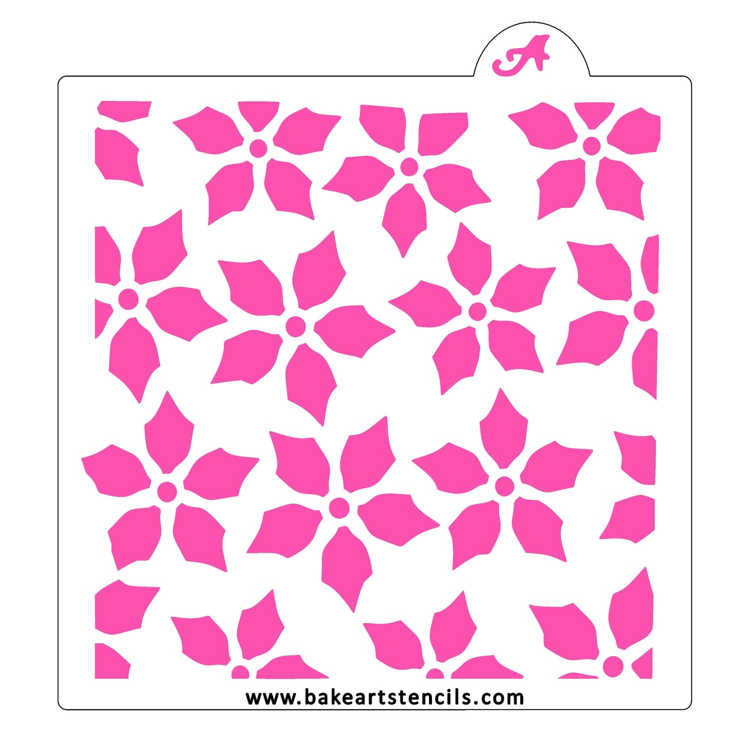 Poinsettia Flower Pattern Stencil