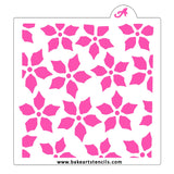 Poinsettia Flower Pattern Stencil