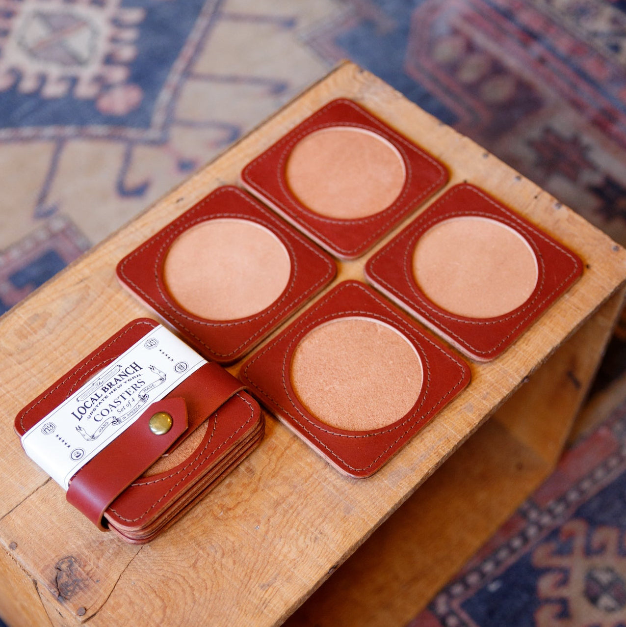 Premium Leather Coasters - USA Made