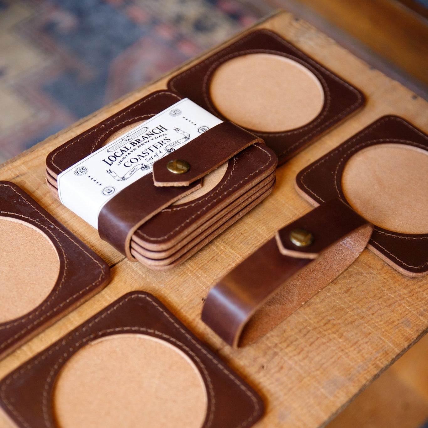 Premium Leather Coasters - USA Made