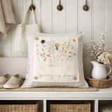 PANEL ONLY: SQUARE Pastel Water Color Floral Herb Garden Bouquet;  Spring is Here Dry PRESSED FLOWERS