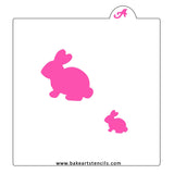 Rabbit and Bunny Cookie Stencil