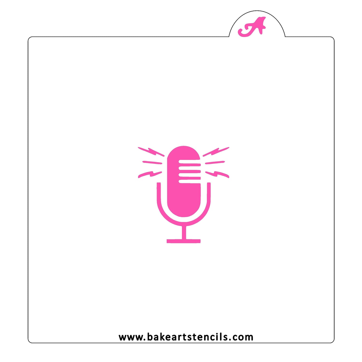 Radio Microphone Cookie Stencil