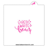 Red White & Boom Cookie Stencil