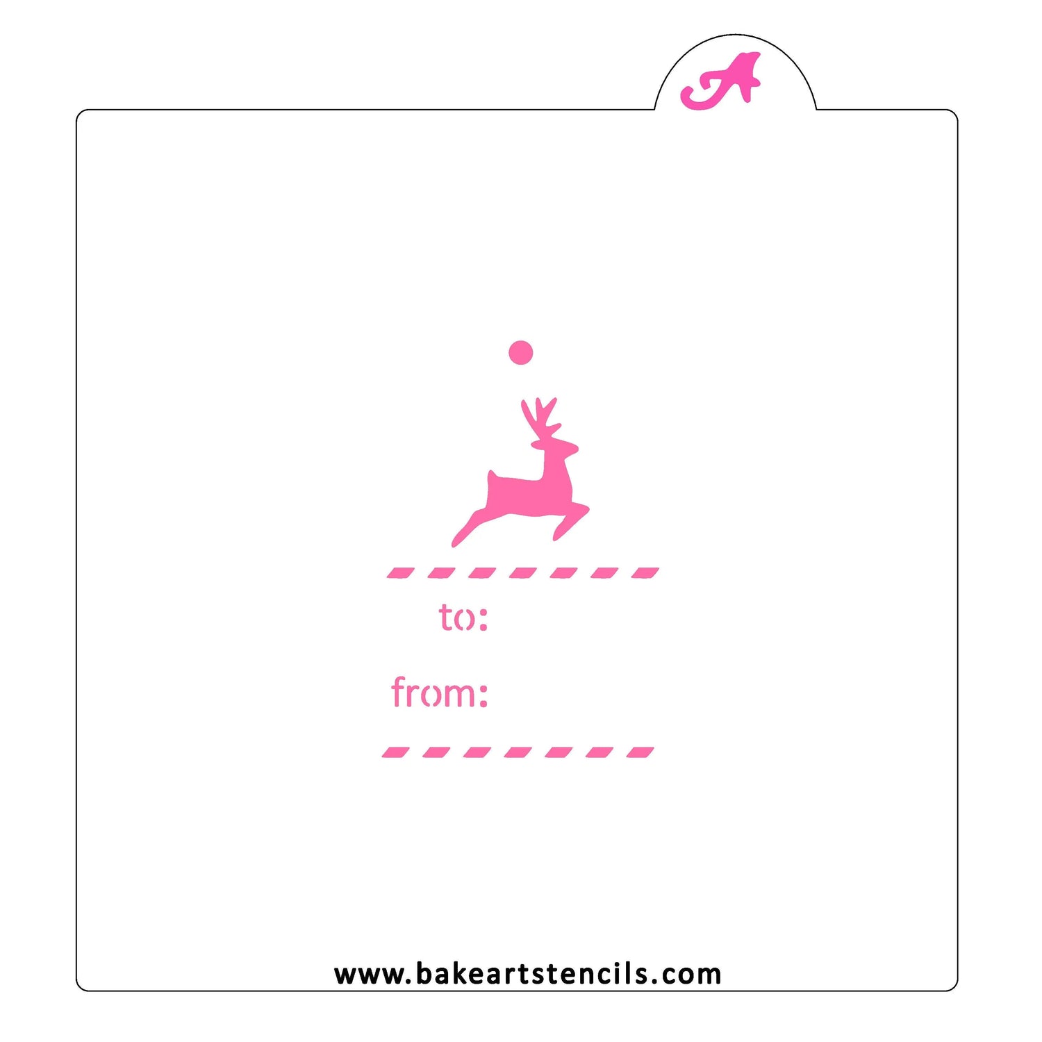 Deer Gift Tag Cookie Stencil
