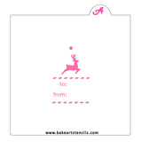 Deer Gift Tag Cookie Stencil