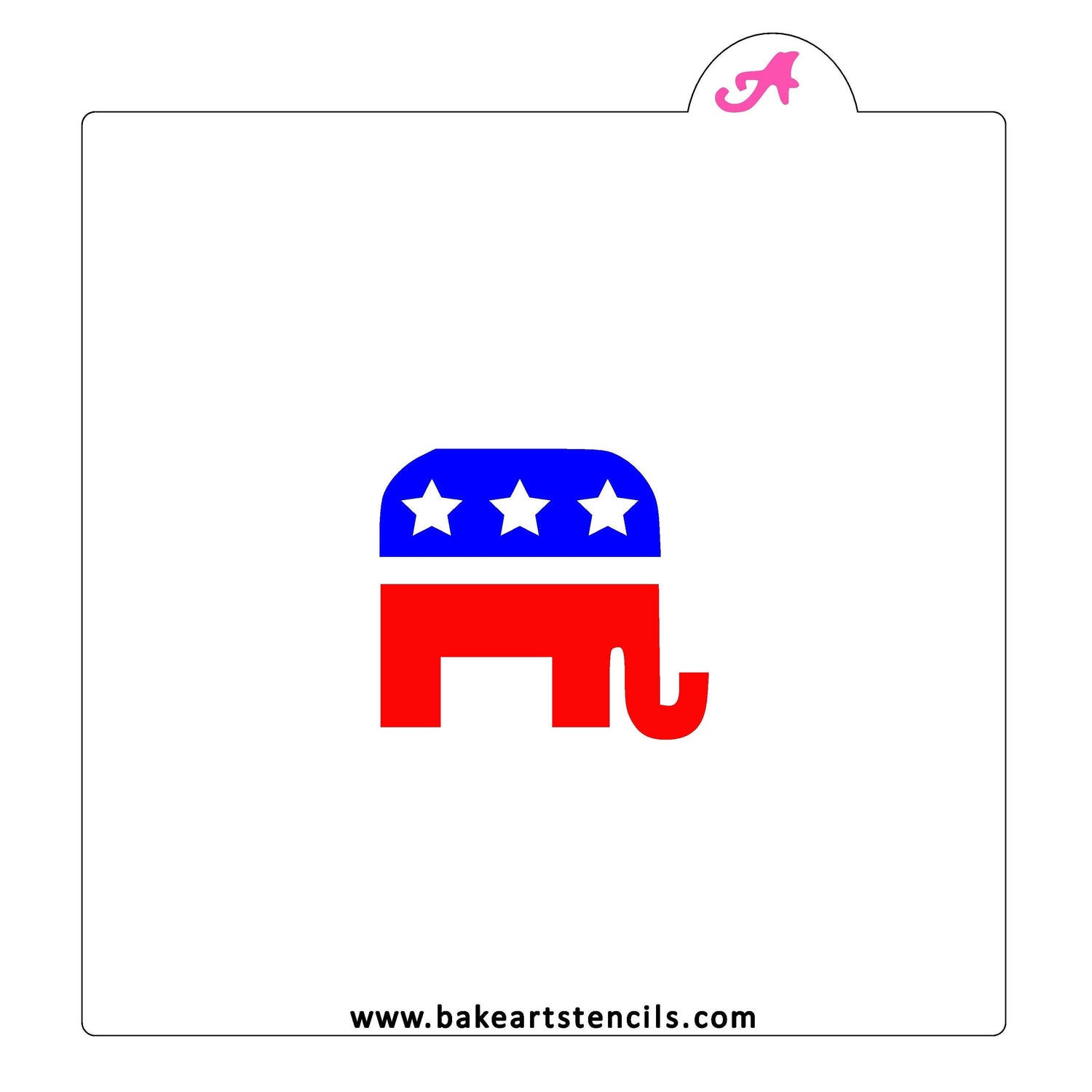 Republican Elephant Cookie Stencil