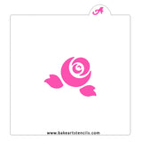 Rosebud Flower Cookie Stencil
