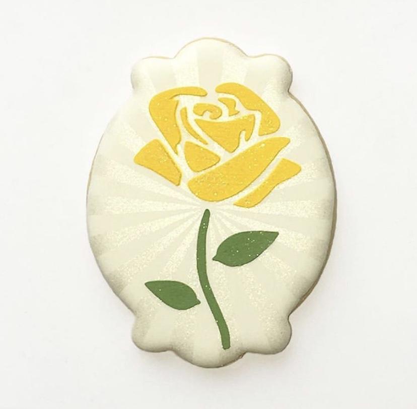 Rose on Stem Cookie Stencil